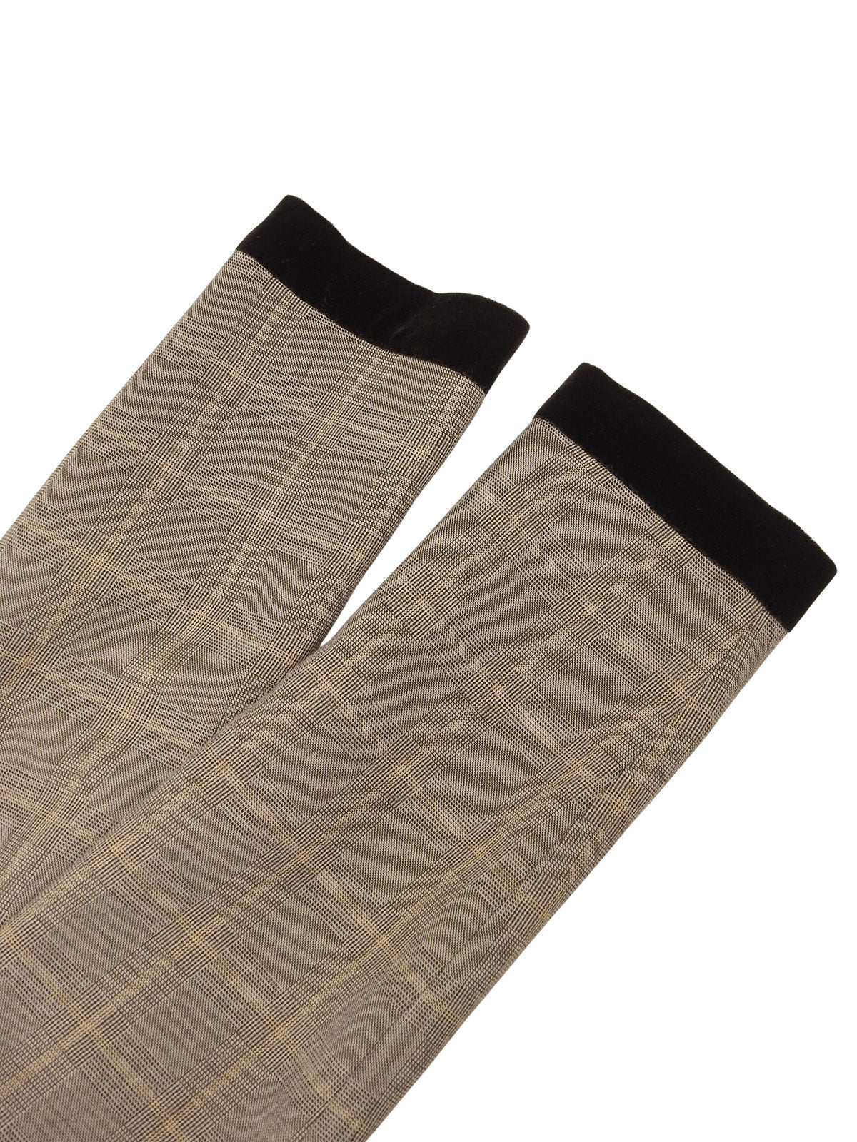 ウールベロアコンビチェックパターンセットアップ ブラウン