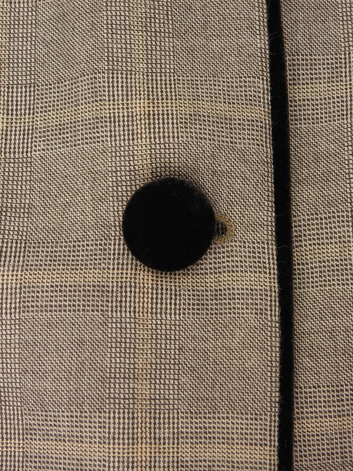 Wool and velour combination check pattern set in brown