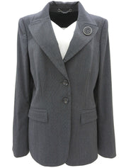 Wool striped pattern jacket, gray, #42