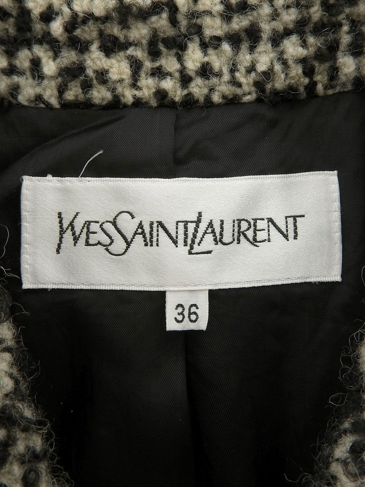 ツイードダブルブレストコート ブラック/ホワイト #36