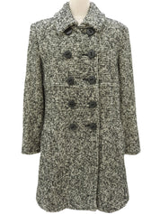 ツイードダブルブレストコート ブラック/ホワイト #36