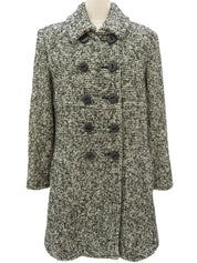 Tweed Double-Breasted Coat #36 Black/White