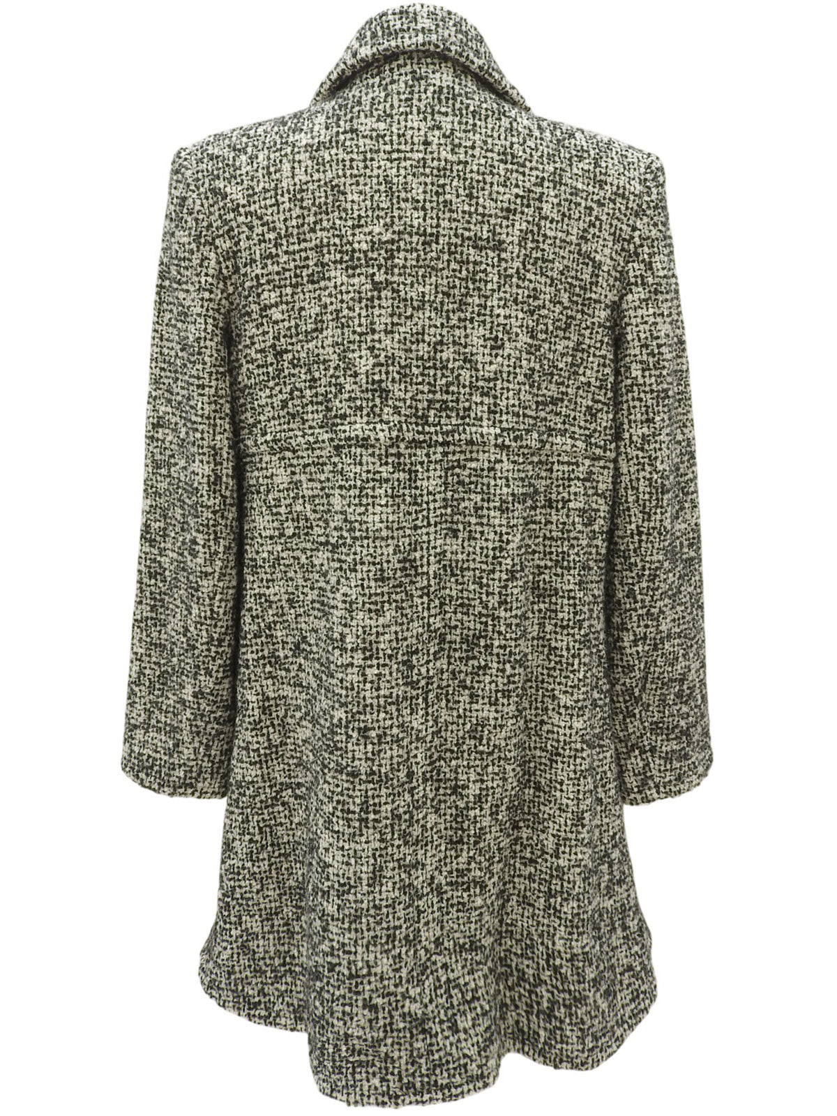 ツイードダブルブレストコート ブラック/ホワイト #36