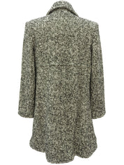 Tweed Double-Breasted Coat #36 Black/White