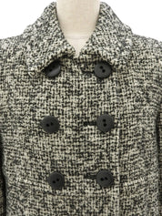 ツイードダブルブレストコート ブラック/ホワイト #36