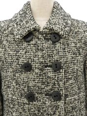 Tweed Double-Breasted Coat #36 Black/White