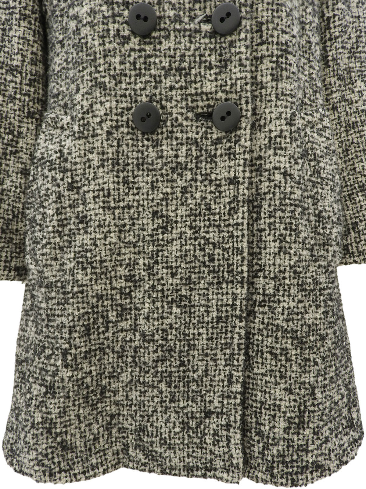 ツイードダブルブレストコート ブラック/ホワイト #36