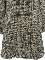 ツイードダブルブレストコート ブラック/ホワイト #36