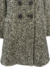 Tweed Double-Breasted Coat #36 Black/White