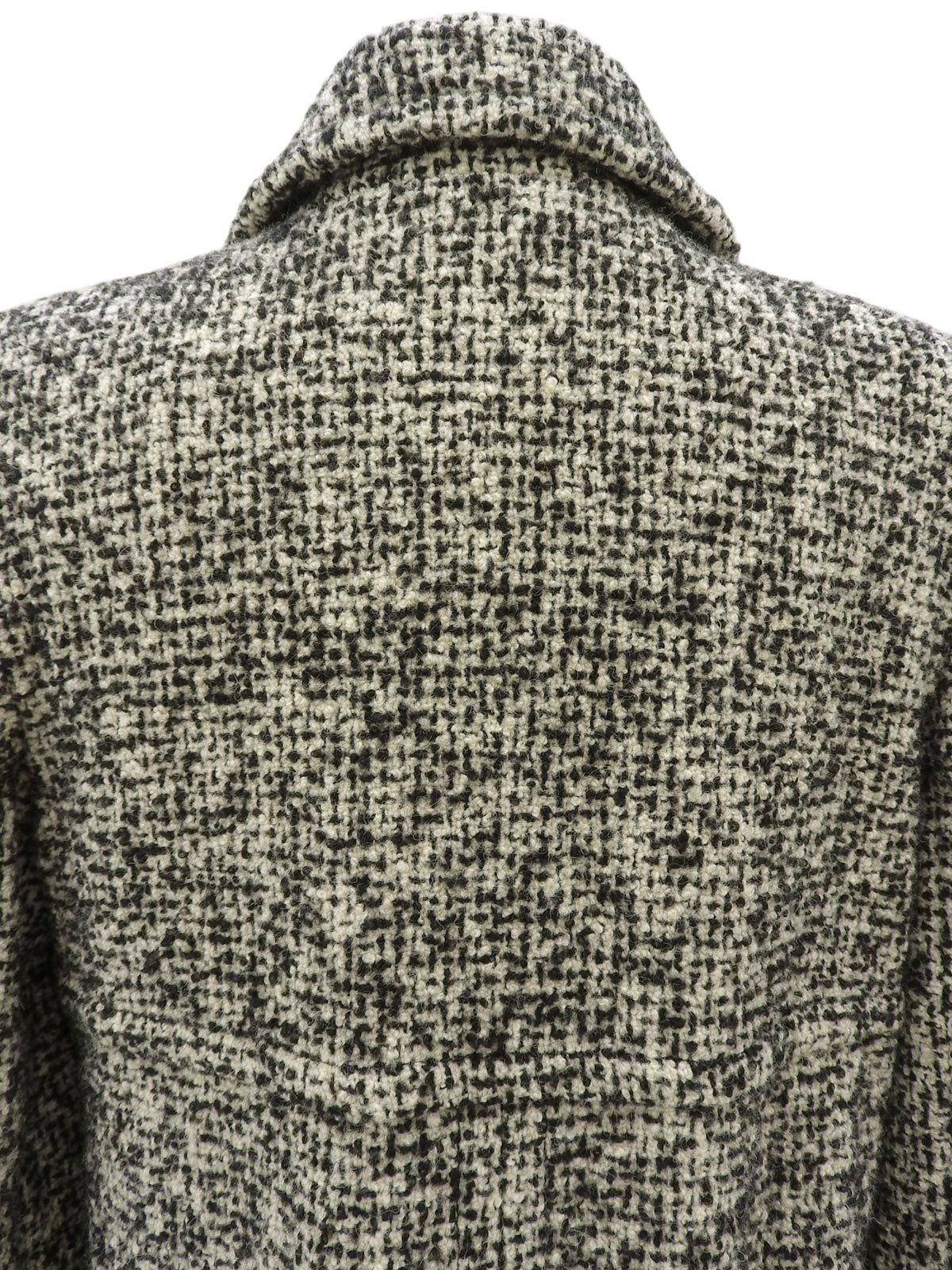 ツイードダブルブレストコート ブラック/ホワイト #36