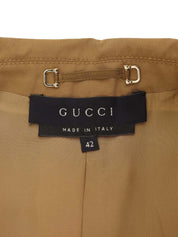 Bamboo Buckle Logo Button Coat Brown