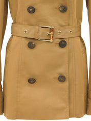 Bamboo Buckle Logo Button Coat Brown