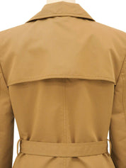 Bamboo Buckle Logo Button Coat Brown