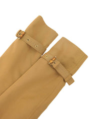 Bamboo Buckle Logo Button Coat Brown