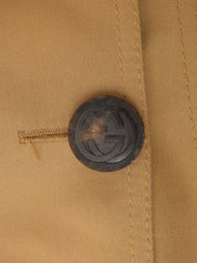 Bamboo Buckle Logo Button Coat Brown