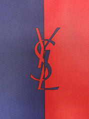 缎面Logo印花单肩包 蓝/红色