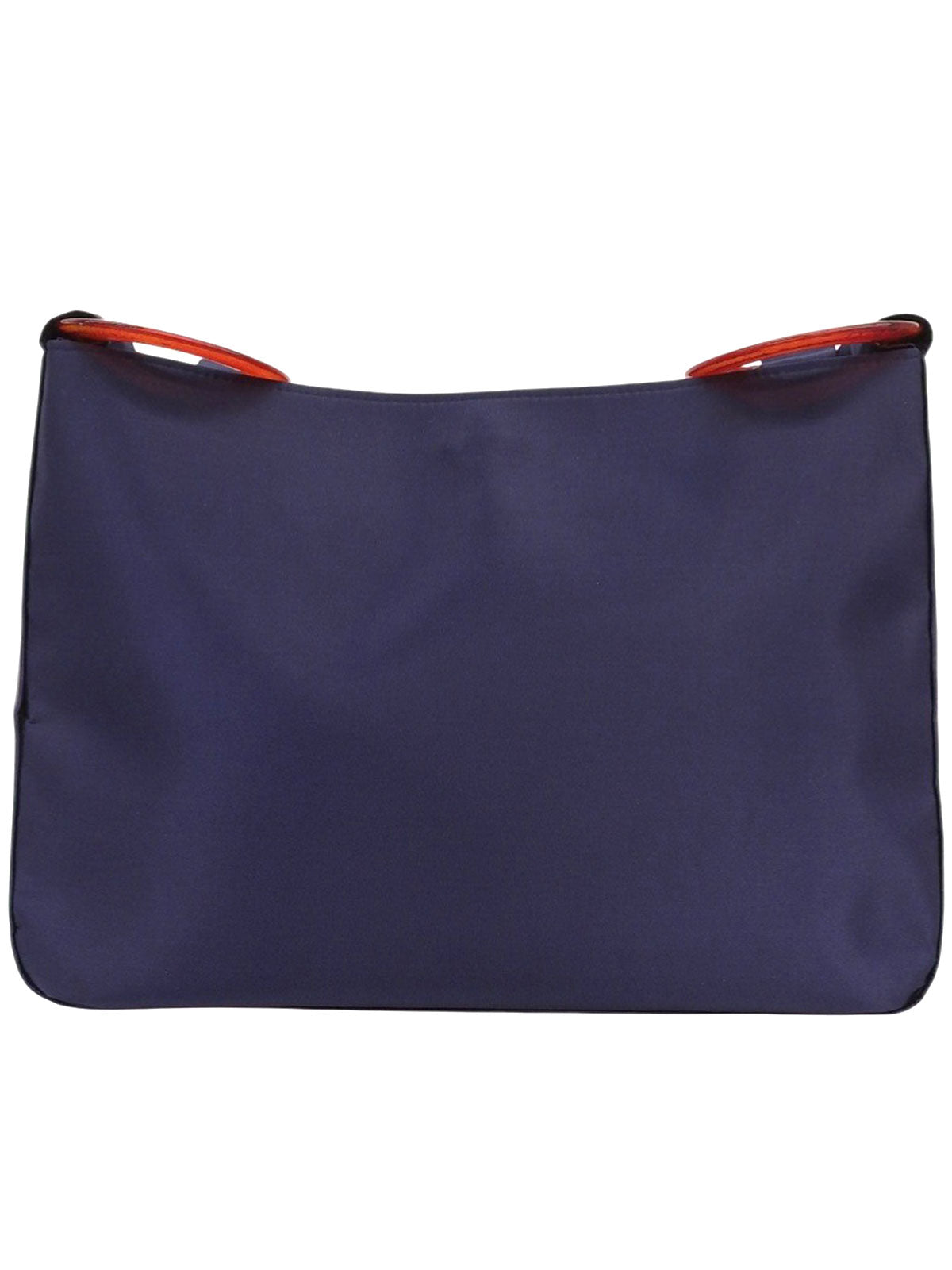 缎面Logo印花单肩包 蓝/红色