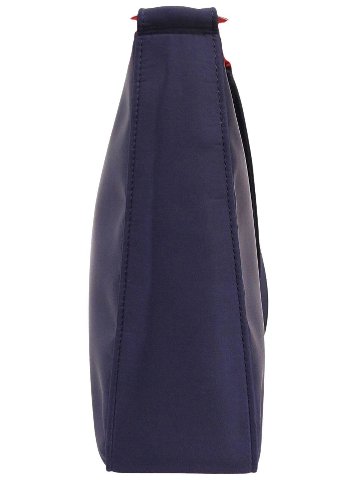 缎面Logo印花单肩包 蓝/红色