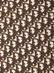 棕白色丝绸图案围巾