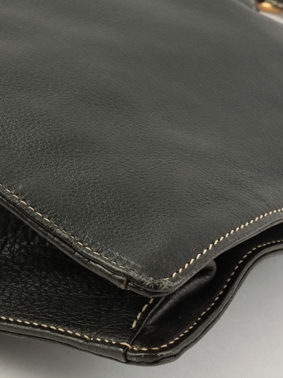 Logo Plate Shoulder Bag Black