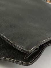 Logo Plate Shoulder Bag Black