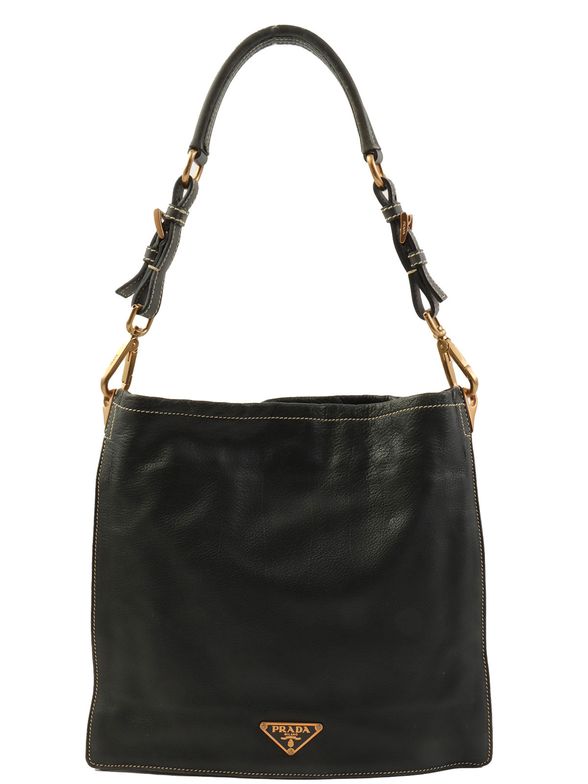 Logo Plate Shoulder Bag Black