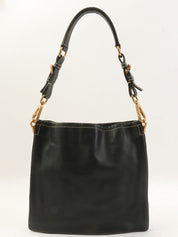 Logo Plate Shoulder Bag Black