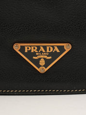 Logo Plate Shoulder Bag Black