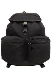 ナイロンロゴプレートバックパック ブラック