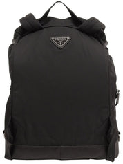 ナイロンロゴプレートバックパック ブラック