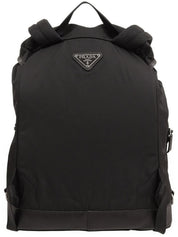 Nylon Logo Plate Backpack in Black