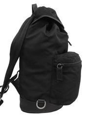 Nylon Logo Plate Backpack in Black