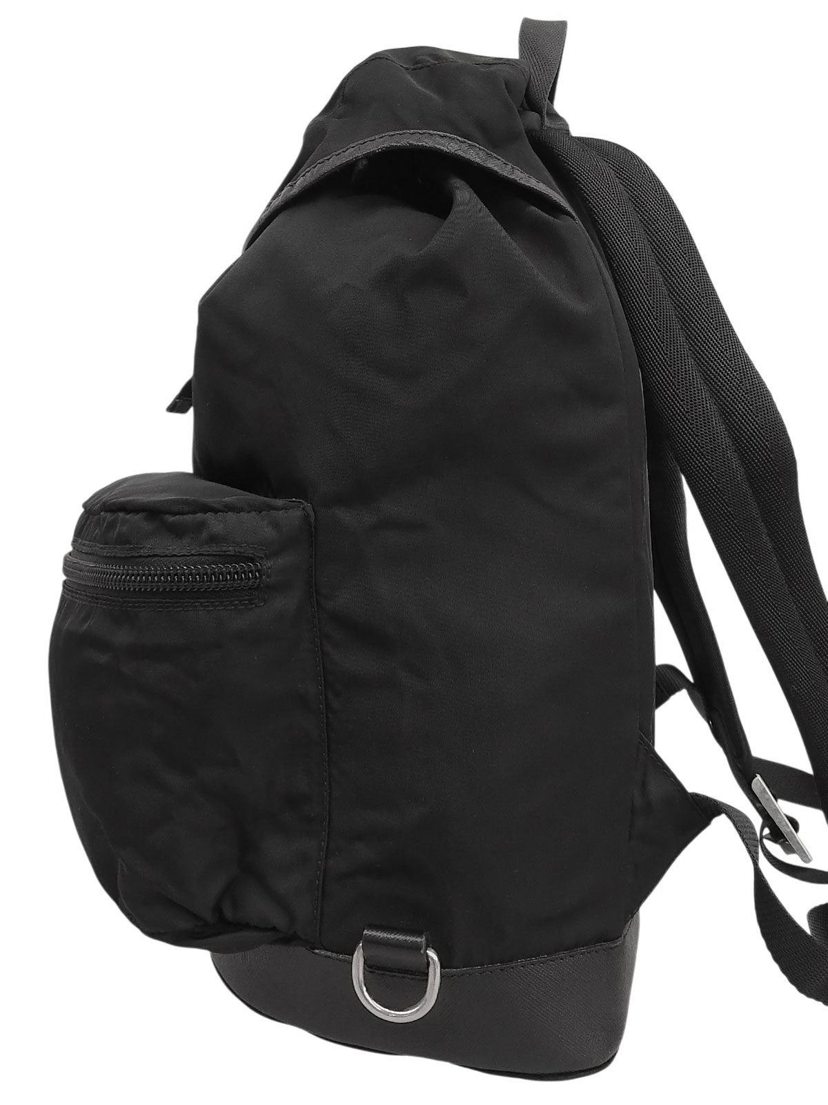 ナイロンロゴプレートバックパック ブラック