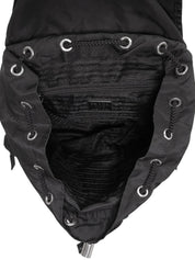 ナイロンロゴプレートバックパック ブラック