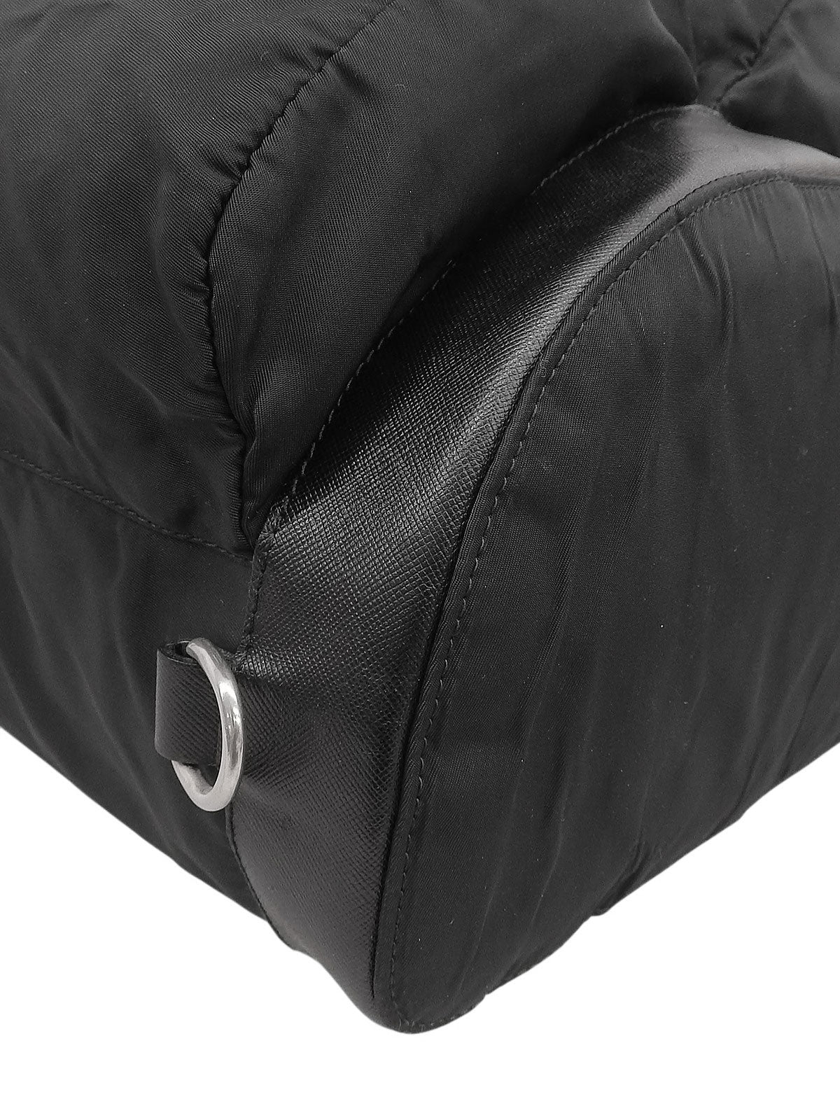 ナイロンロゴプレートバックパック ブラック