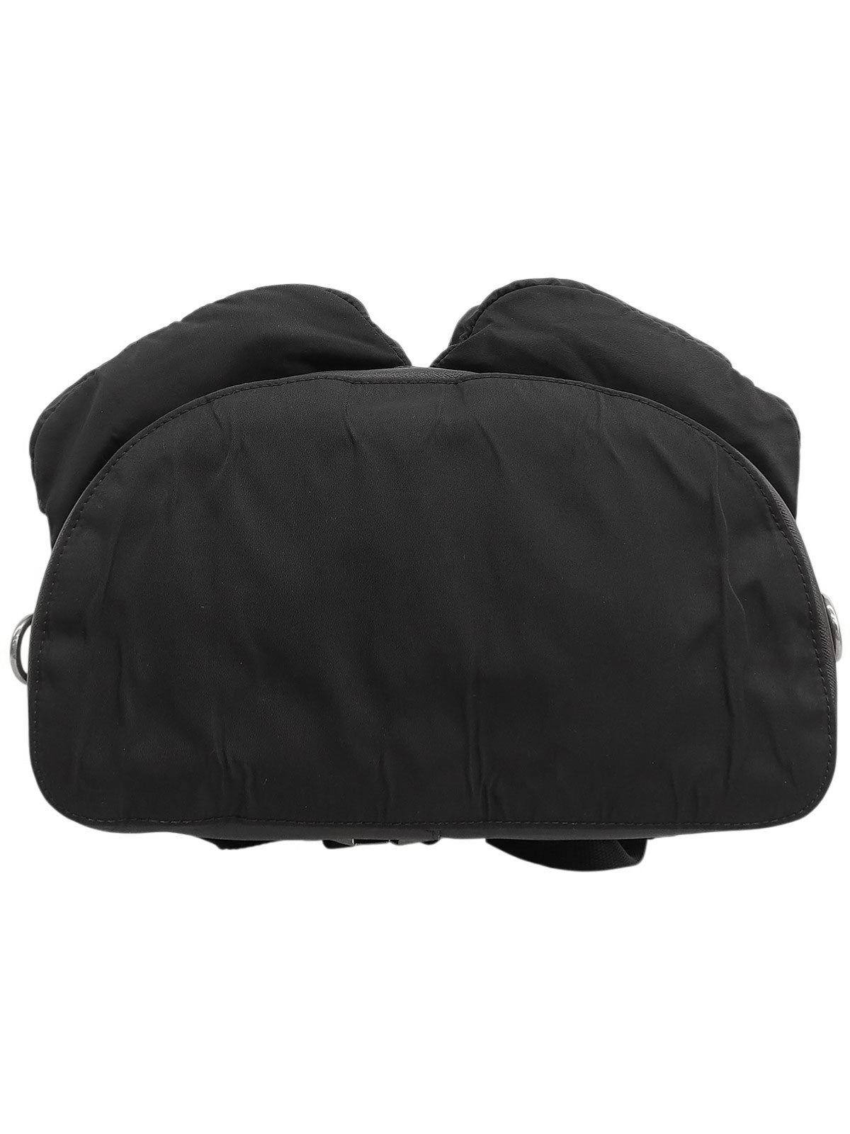 ナイロンロゴプレートバックパック ブラック