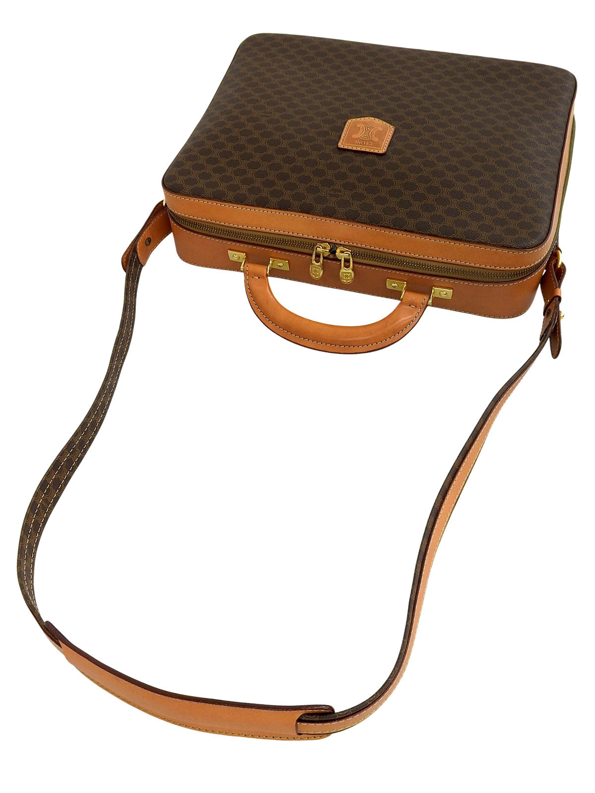 黑色沥青图案两用公文包