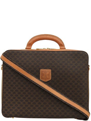 黑色沥青图案两用公文包