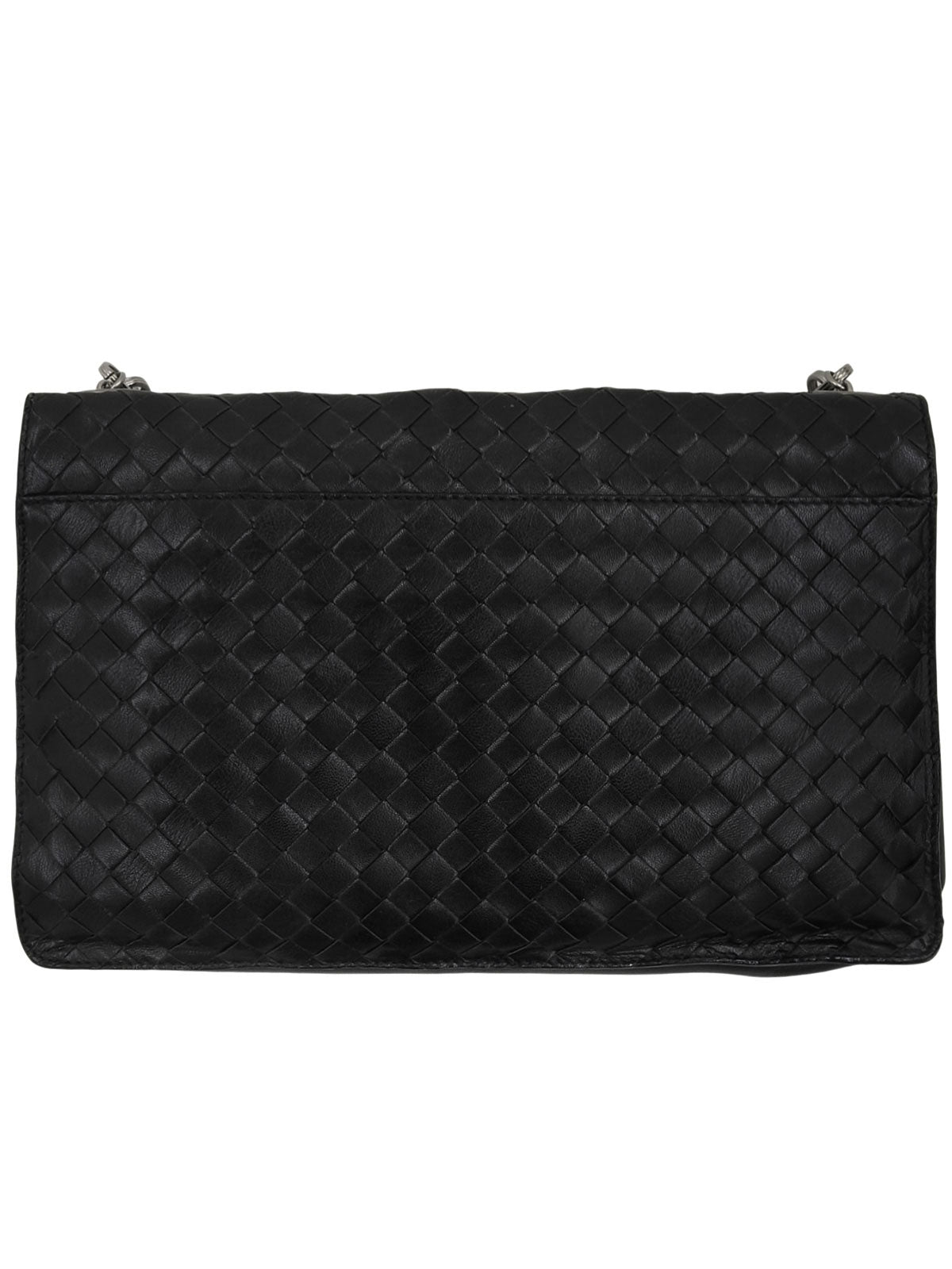 黑色编织链条单肩包