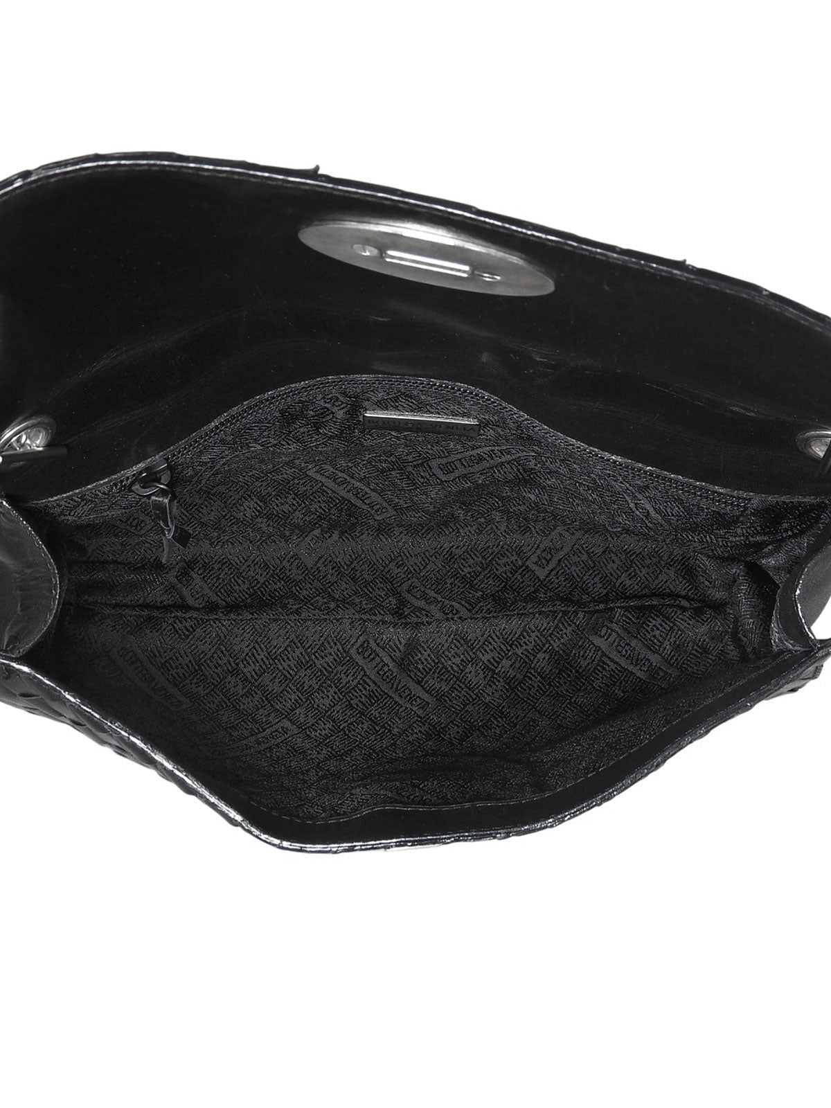 黑色编织链条单肩包