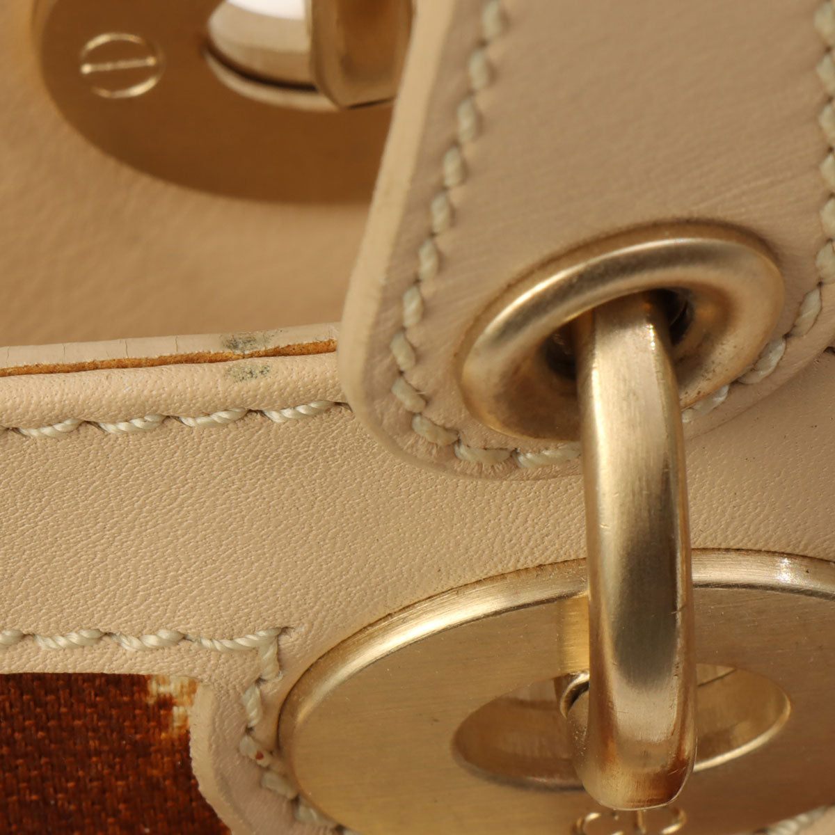 Leopard Print Logo Charm Tote Bag Beige/Brown