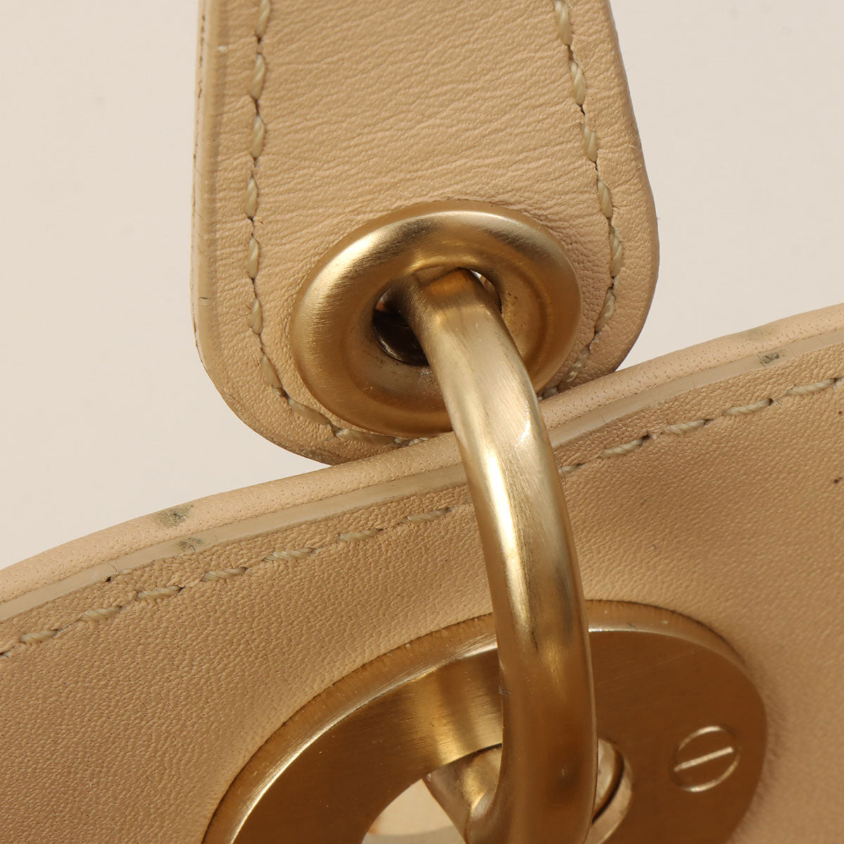 Leopard Print Logo Charm Tote Bag Beige/Brown