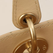 Leopard Print Logo Charm Tote Bag Beige/Brown