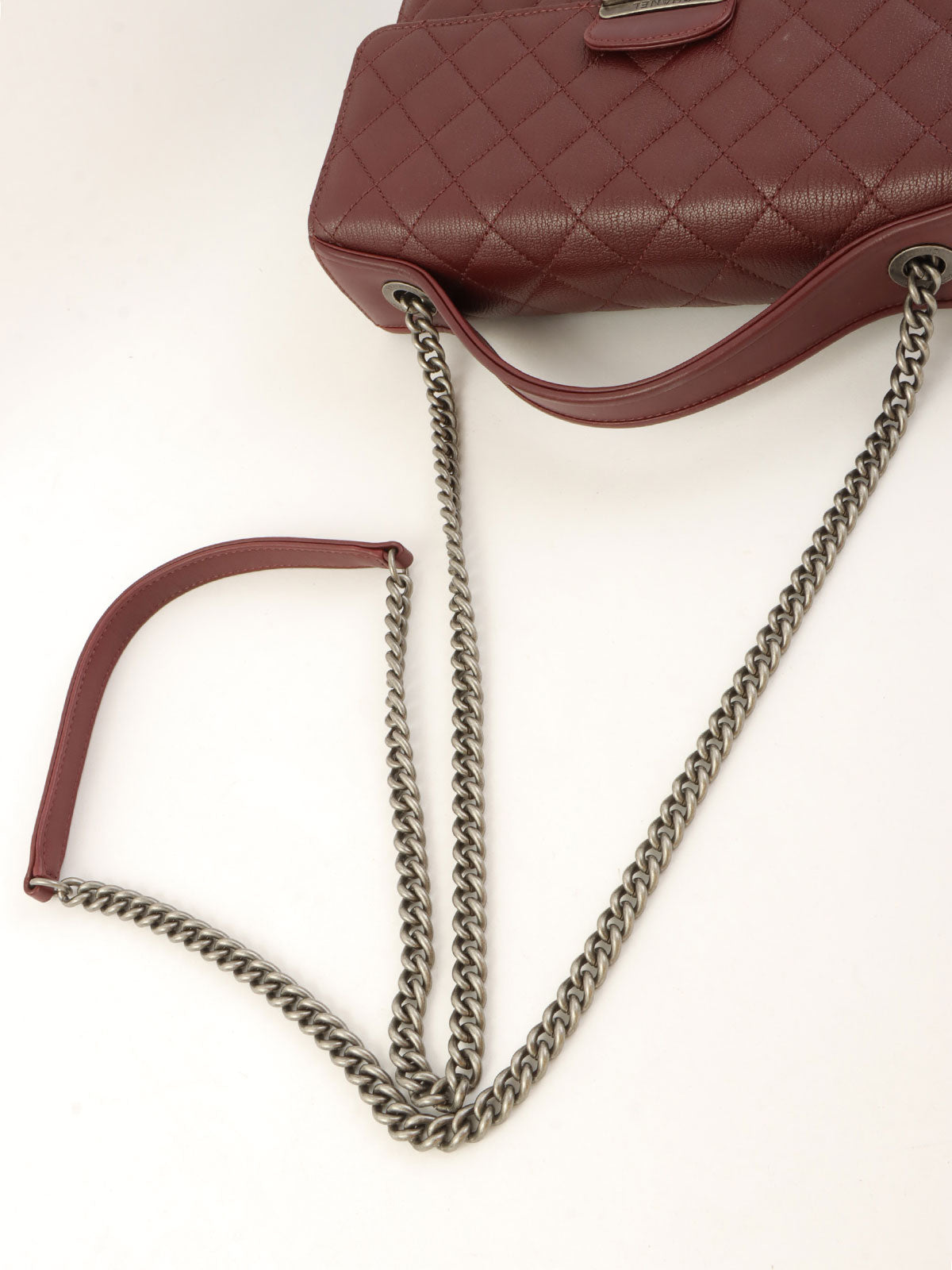 2016年頃製 スクエアCCマークプレート2wayバッグ ボルドー