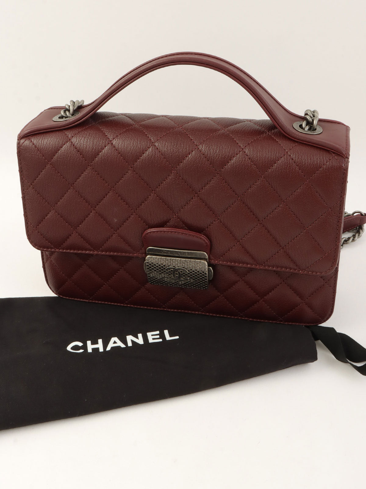 2016年頃製 スクエアCCマークプレート2wayバッグ ボルドー
