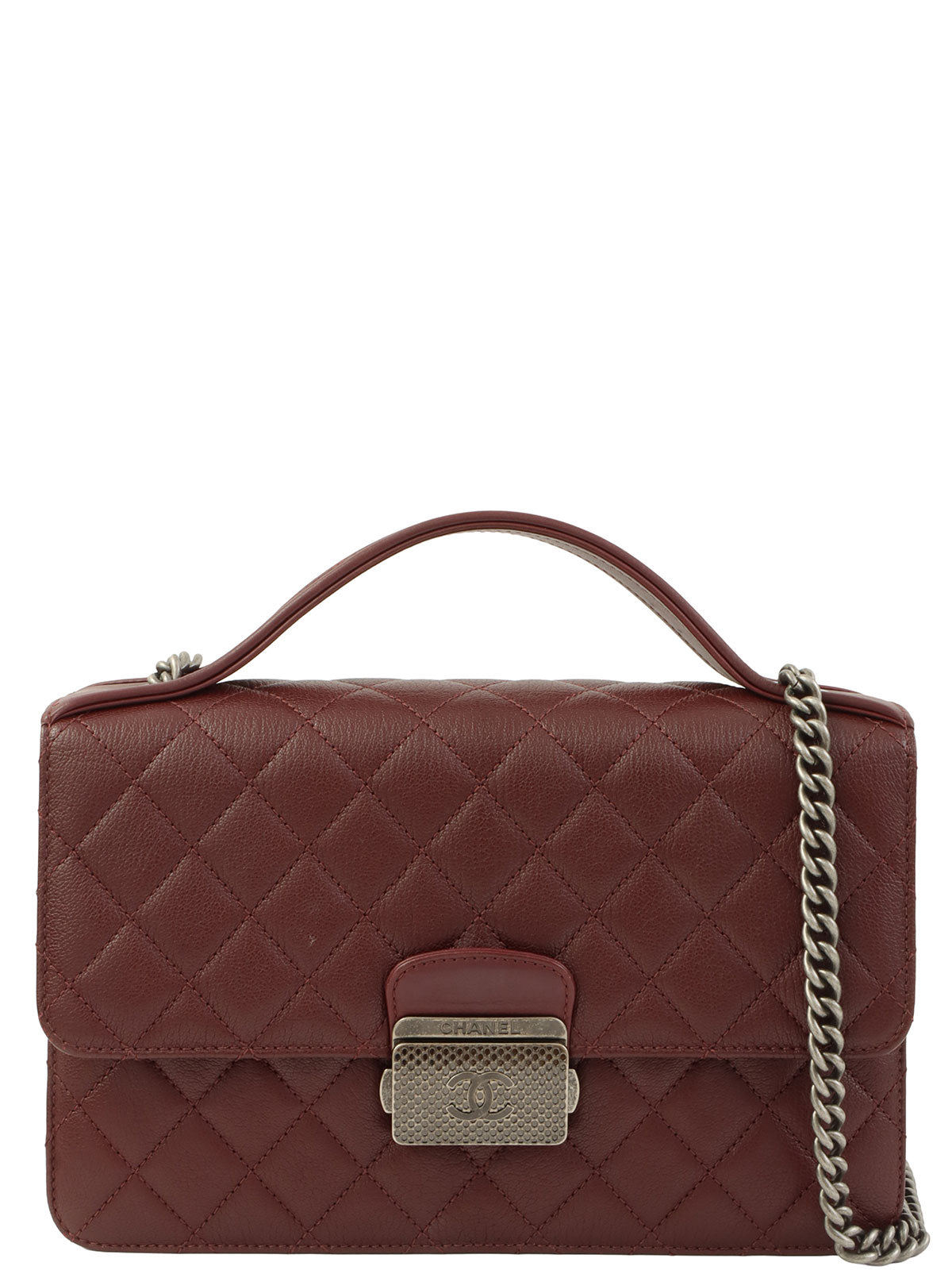 2016年頃製 スクエアCCマークプレート2wayバッグ ボルドー