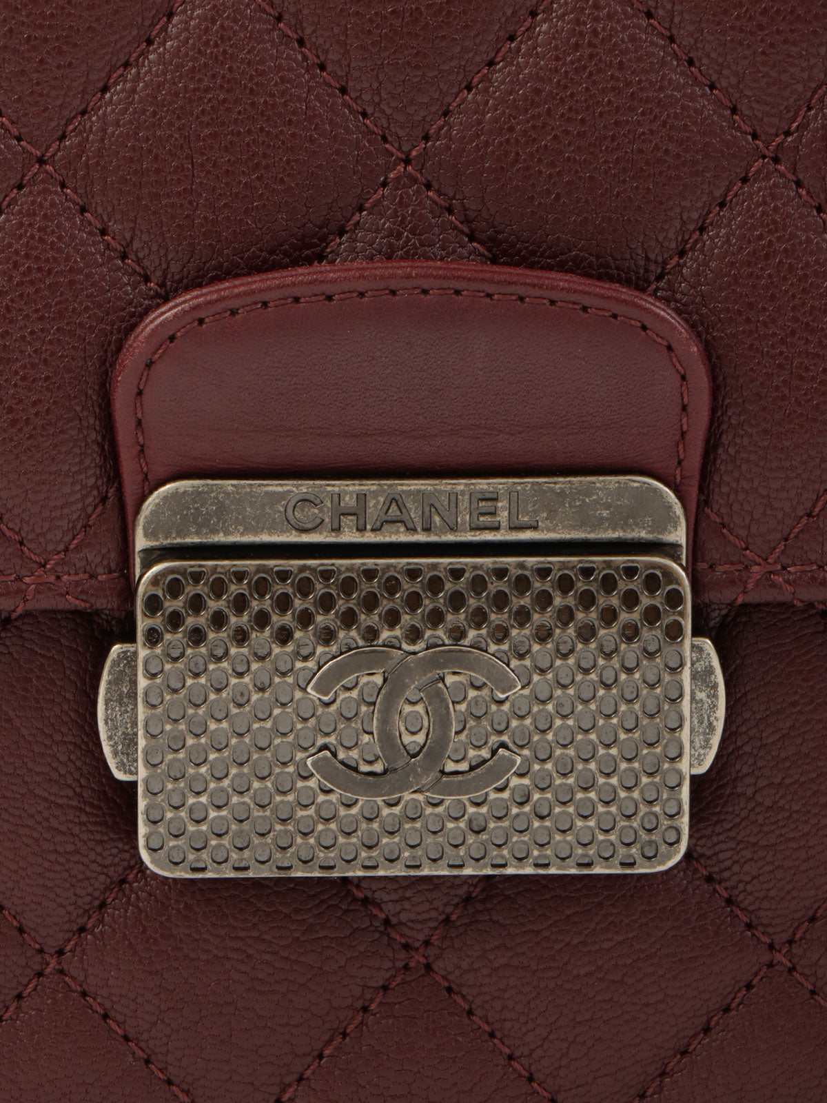 2016年頃製 スクエアCCマークプレート2wayバッグ ボルドー