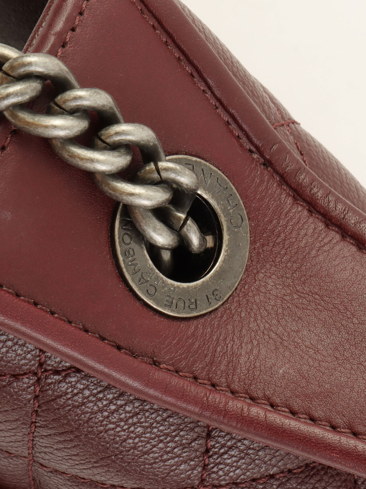 2016年頃製 スクエアCCマークプレート2wayバッグ ボルドー