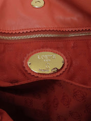 ナッパレザーアナグラムフラメンコショルダーバッグ オレンジ/ピンク