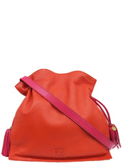 ナッパレザーアナグラムフラメンコショルダーバッグ オレンジ/ピンク